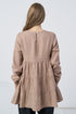 Image 7 of Linen blouse top has long sleeves and a ruffled bottom Vilte from Baltic Linen